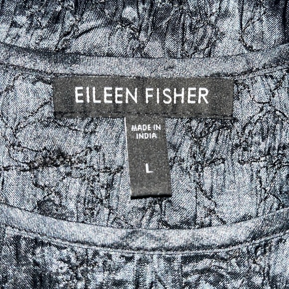 EILEEN FISHER, 100% Silk, Charcoal Gray, Slip Dress | size Large - Picture 5 of 7